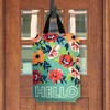 Briarwood Lane Hello Floral Burlap Door Hanger Spring Embroidered - 2 of 3