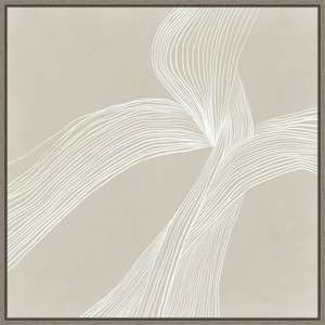 Amanti Art 22"x22" On the Same Wavelength II by Isabelle Z Framed Canvas Wall Art Gray Wash: Modern Geometric Abstract - 1 of 4
