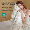 Bedsure White Throw Fleece Blanket for Couch, Super Soft Cute Small Throws for Girls, 50x60 inches, Wider Striped Design - 2 of 4