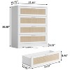 5 Drawer Rattan Dresser for Bedroom, 47.27” Tall Dresser with Power Outlets, Wood Dresser Chest of Drawers for Living Room Closet Hallway Entryway - 4 of 4