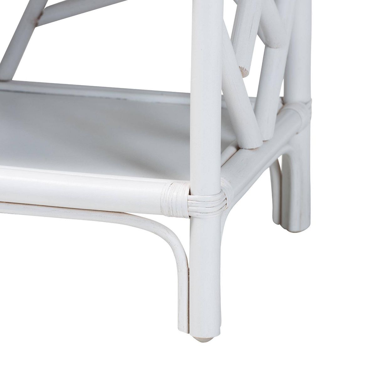 bali & pari Daina Natural Rattan Nightstand with Drawer and Open Shelves White - thumbnail 7