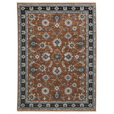 Oriental Weavers Keira KEI05 Rust / Grey Indoor Area Rug - 2'3" x 7'6"