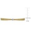 EVERLY JEWELRY | Two-Tone Silver  0.02 CT TGW 1 Station Cubic Zirconia 2-Row 5.5mm Wide Stretch Braided Bangle - 2 of 4