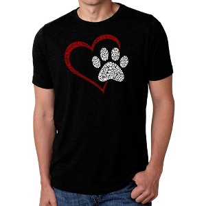 LA Pop Art Paw Heart - Men's Premium Blend Word Art T-Shirt - 1 of 4