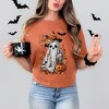 Simply Sage Market Women's Floral Halloween Ghost Short Sleeve Garment Dyed Tee - 2 of 4