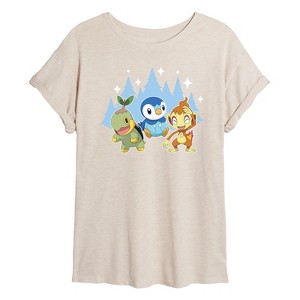 Women's - Pokémon - Sinnoh Winter Group Oversized Graphic T-Shirt - 1 of 4