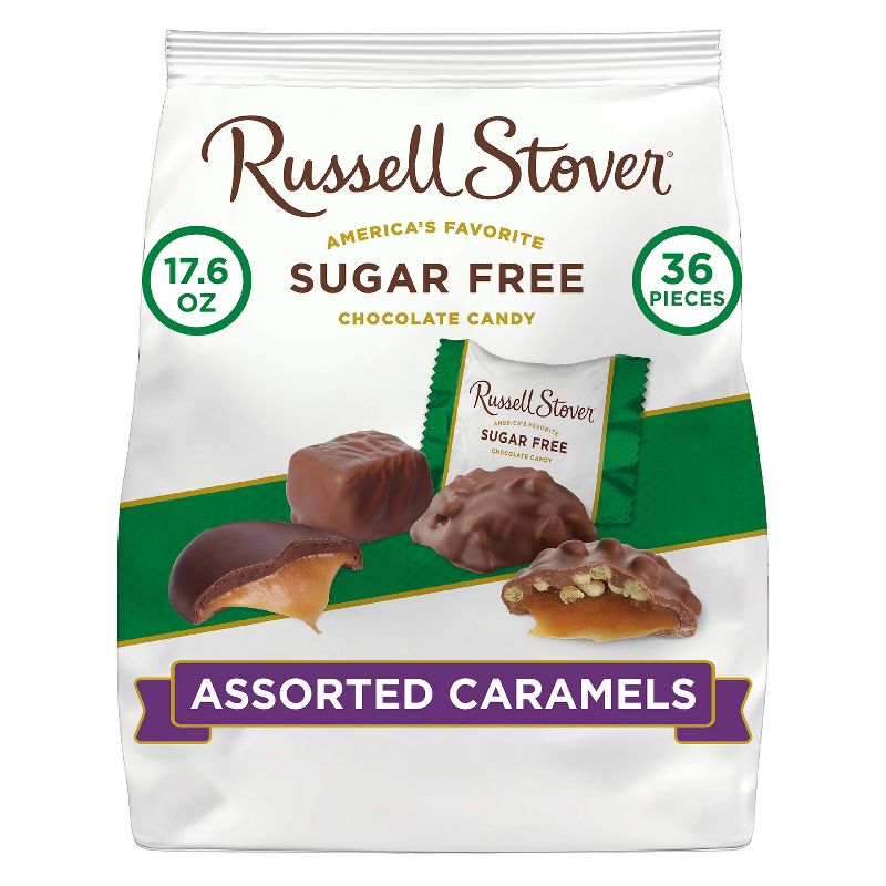 Russell Stover Sugar Free Assorted Candy Caramels Standup Bag - 17.6oz, 1 of 7