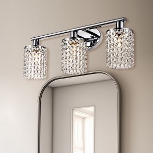 DORESshop 20.87 in. 3-Light Chrome Vanity Wall Lamp with Crystal Shade - 1 of 4
