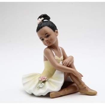 Kevins Gift Shoppe Ceramic Ballerina Girl In Yellow Dress Figurine