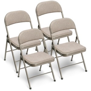 SKONYON 4 Pack Metal Padded Folding Chairs with Comfortable Cushion Adult Foidable Chair for Home and Office - 1 of 4