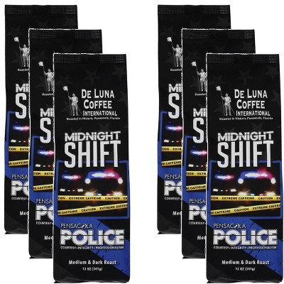 De Luna Coffee International Coffee Midnight Shift - Pack of 6 - 12 oz