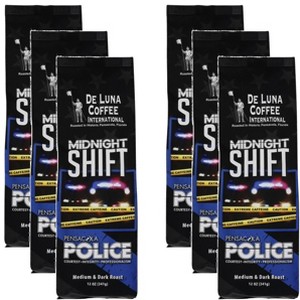 De Luna Coffee International Coffee Midnight Shift - Pack of 6 - 12 oz - 1 of 2