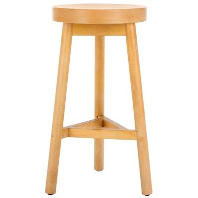 Natural Wood Backless Round Counter Stool