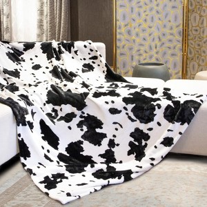 Lomsoe Black and White Print Blanket Soft Flannel Blanket, Cozy Blanket and Throw for Adults Kids Boys Teens Warm Throw All-Season for Couch Sofa Bed - 1 of 4