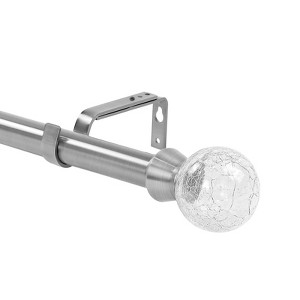 1 inch Diameter Crackle Glass Adjustable Single Drapery Curtain Rod - 1 of 1