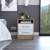 GlasFlength Nightstands Modern Nightstand Bedroom Nightstand Elegant Bedside Table with 2 Drawers for Living Room, White, 14.7"*15.7"*19.9" - 2 of 4