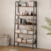 5-Tier Bookshelf, 67'' Industrial Metal Frame Storage Rack with Adjustable Feet, Farmhouse Bookcase with Open Shelves, Rustic Brown Storage Organizer - 3 of 4