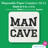 Big Dot of Happiness 25 Ct Man Cave Drink Coasters, 4-Inch Disposable Square Paper Coasters for Home Bar Accessories or Birthday Party - 4 of 4