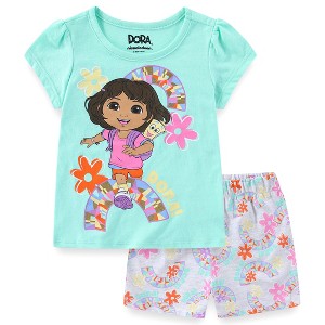 Nickelodeon Dora the Explorer Girls Short Sleeve T-Shirt and Shorts Set for Toddlers - 1 of 4