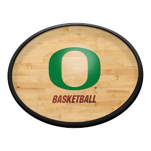 College Basketball Hardwood Design Oval Slimline Lighted Wall Sign - 1 of 4