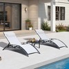 PURPLE LEAF Patio Chaise Lounge Set of 3 Outdoor Lounge Chair Beach Pool Sunbathing Lawn Lounger Recliner Chiar, Side Table Included - 2 of 4