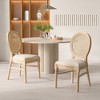 Tangkula Dining Chairs Set of 4 French Style Kitchen Chair w/ Hand-Woven Rattan Backrest - 4 of 4