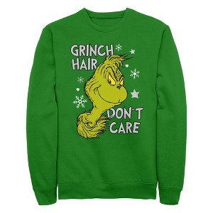 Men's Dr. Seuss The Grinch Hair Don't Care Sweatshirt - 1 of 4