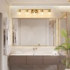 POWLIG 37.4-in 5-Light Gold Bathroom Vanity Light with Clear Glass Shades, Bulbs not Included - 4 of 4