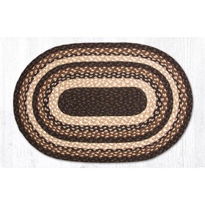 Earth Rugs Mocha/Frappuccino Oval Braided Rug – Handwoven Jute, Neutral Farmhouse Style Accent - 1 of 1