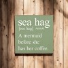 Slickblue Funny Mermaid Wood Sign, Routed Slot for Hanging, Wall or Shelf Decor, Rustic Look, 7x7 Size, Color Options - 3 of 3