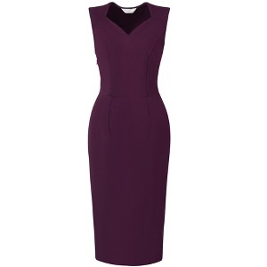 Hobemty Women's Sleeveless Elegant Sweetheart Neck Sheath Dresses - 1 of 4