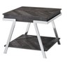Vynxaria Rustic End Table - Brown, Silvershield? Top, Chrome Legs, Engineered Wood - 2 of 4