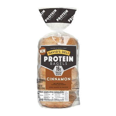 DAVID'S DELI Protein Cinnamon Bagel - 14.25oz/5ct