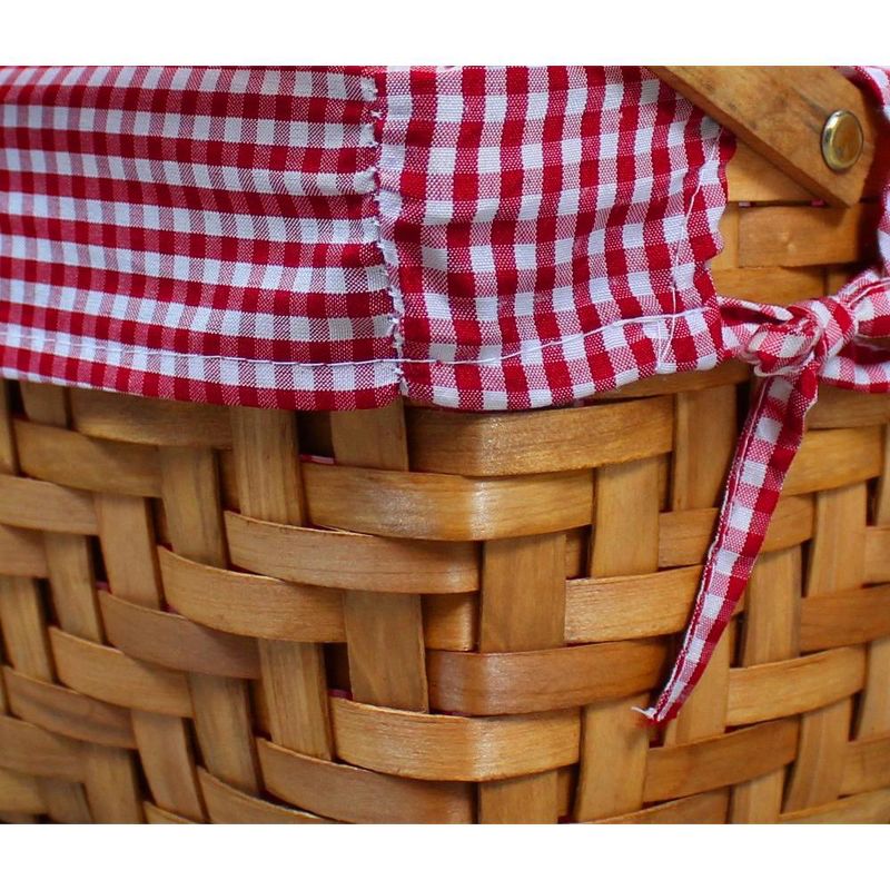 Vintiquewise Small Rectangular Basket Lined with Gingham Lining, 3 of 9