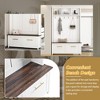 Sapphtopaz 4-in-1 Hall Tree with Drawers&Storage Space Entryway Coat Rack with 6 Hook&Wood Grain Shoes Bench Coat Hooks for Entryway,Hallway - 3 of 4
