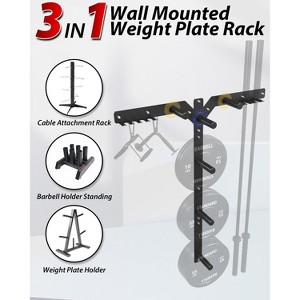 ER KANG Weight Plate Storage Rack, Wall Mounted Weight Plate Holder for Home Gym, Fit 1"and 2"Plates - 1 of 4