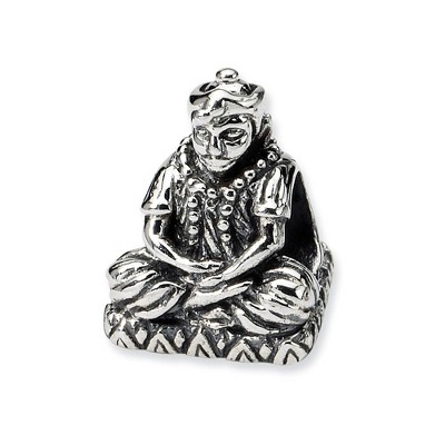 Black Bow Jewelry Sterling Silver Buddha Bead Charm