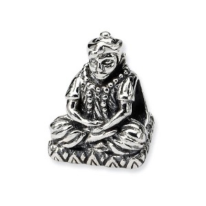 Black Bow Jewelry Sterling Silver Buddha Bead Charm - 1 of 4