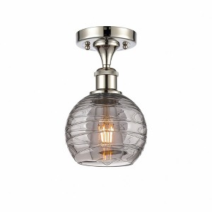 Athens Deco Swirl - 1 Light Semi-Flush Mount In Industrial Style-11 Inches Tall and 6 Inches Wide - 1 of 1