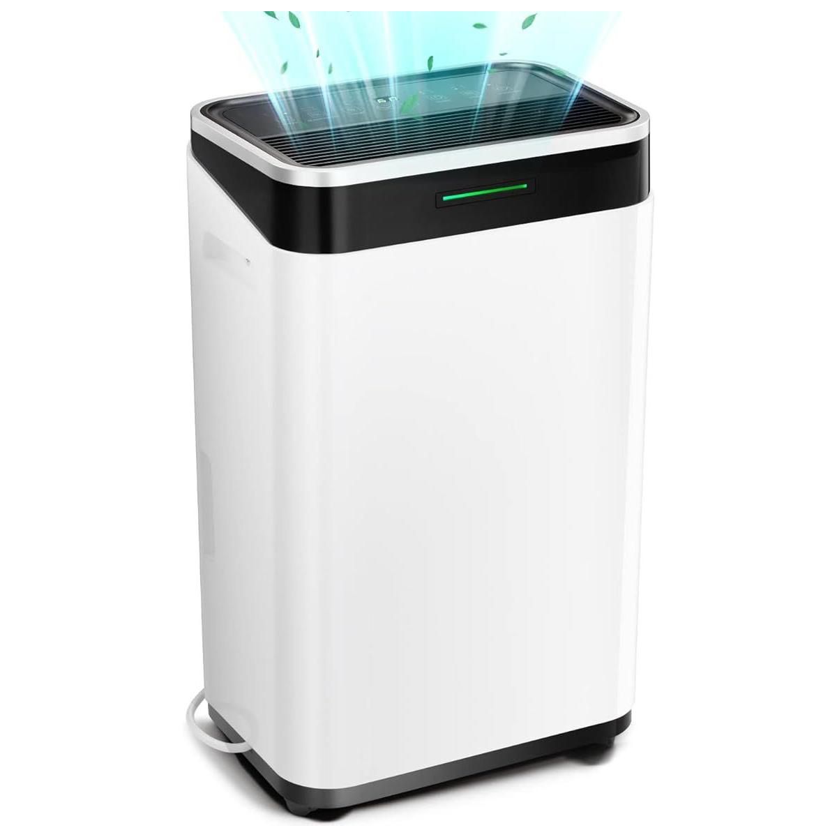 Dehumidifier 45 Pints/Day, Low Noise, Intelligent Humidity Control, for Home, Basement & Garage, 6500ML Tank with Drain Hose