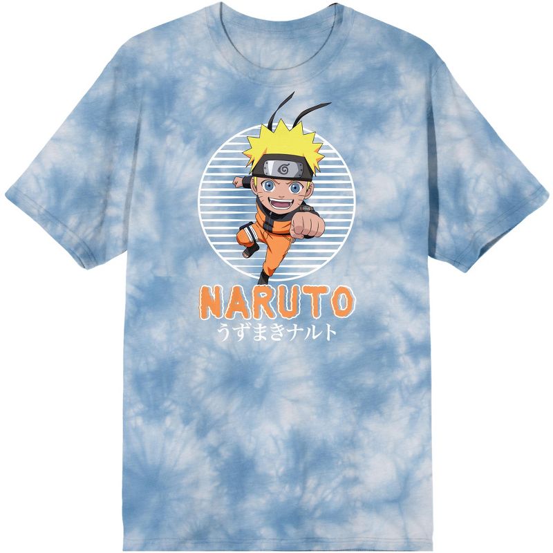 Naruto Shippuden Chibi Character Blue Real Wash Graphic Tee, 1 of 3