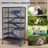 6-Tier Ferret Hutch with Fleece Ramp & Hammock, Heavy-Duty Wrought Iron Enclosure for Chinchilla, Rabbit - 2 of 4