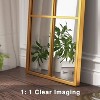 Dovelina Metal Framed Arch Top with Window Pane Decorative Wall Mirror Large Mirror - 70"x23", Black - 4 of 4