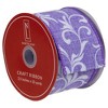 Northlight Purple Floral Wired Craft Ribbon 2.5" x 10 Yards - 3 of 3