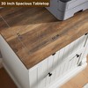 SinCiDo 30" Farmhouse File Cabinet, Office Furniture, w/ 2 Drawers, Hanging File Folders, Printer Stand w/ Storage,for Home Office, Living Room - 4 of 4