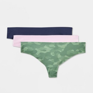 Women's 3pk Invisible Edge Thong Underwear - Wild Fable™ - 1 of 3
