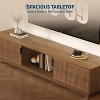 70in Long TV Stand, Fluted Mid Century Modern TV Console Center with Storage Cabinet Up to 80 Inches TV for Living Room, Walnut - 2 of 4