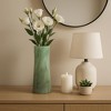 Decorative Small Glass Vase for Living Room Decor - Contemporary Flower Vase for Home, Bedroom, and Office Desk Decor - 14", Green - 3 of 4