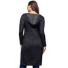 24seven Comfort Apparel Knee Length Long Sleeve Hooded Womens Cardigan Shrug - 3 of 4