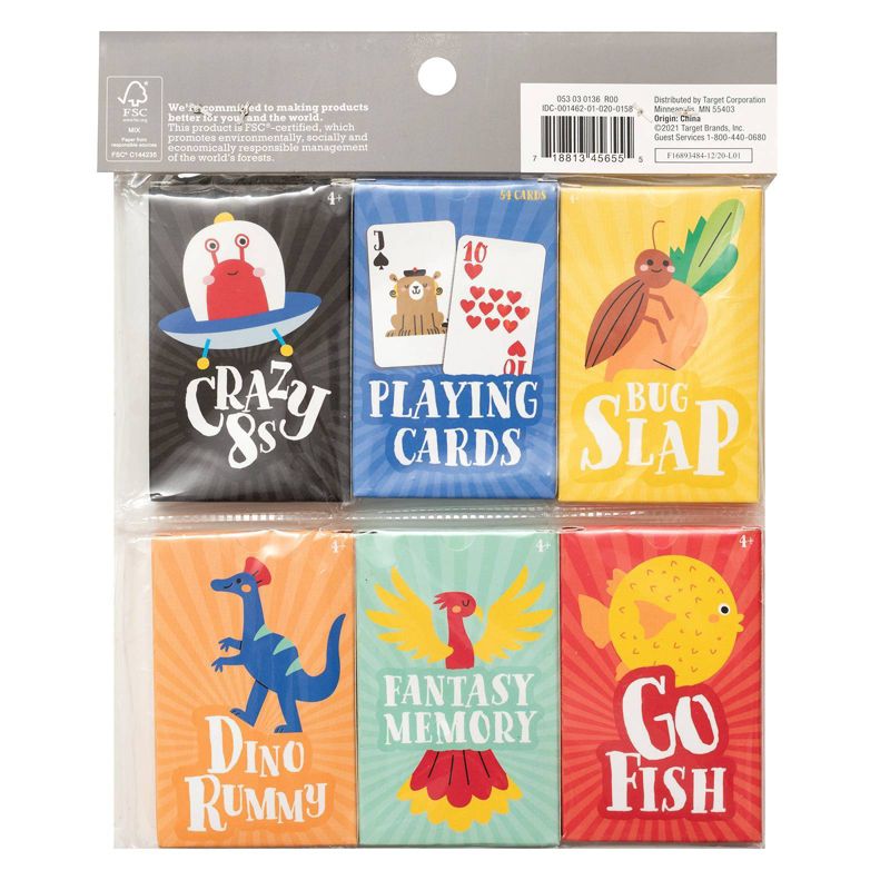 6ct Kids&#39; Playing Cards Party Favor Set - Spritz&#8482;, 4 of 5